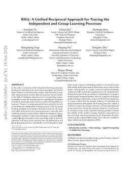 RIGL: A Unified Reciprocal Approach for Tracing the Independent and
  Group Learning Processes