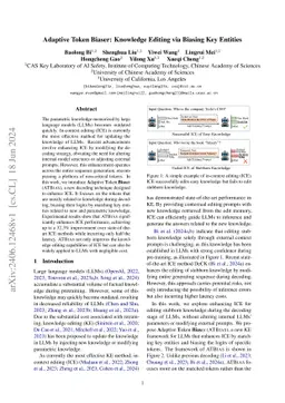 Adaptive Token Biaser: Knowledge Editing via Biasing Key Entities