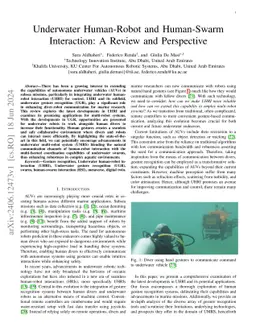 Underwater Human-Robot and Human-Swarm Interaction: A Review and
  Perspective