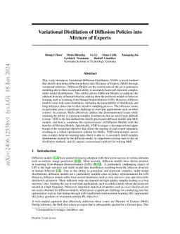 Variational Distillation of Diffusion Policies into Mixture of Experts