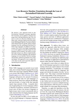 Low-Resource Machine Translation through the Lens of Personalized
  Federated Learning