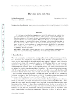 Towards Bayesian Data Selection
