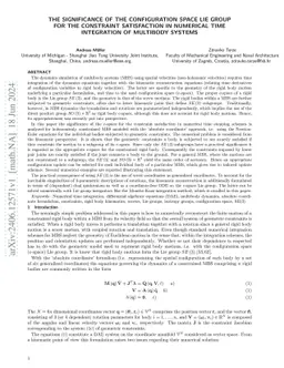 The significance of the configuration space Lie group for the constraint
  satisfaction in numerical time integration of multibody systems