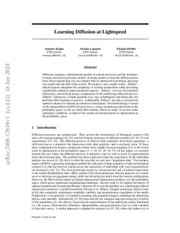 Learning Diffusion at Lightspeed