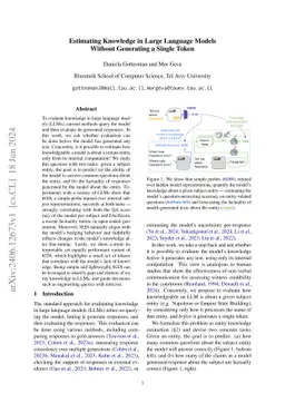 Estimating Knowledge in Large Language Models Without Generating a
  Single Token