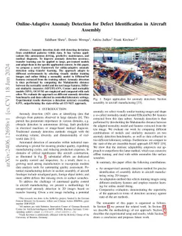 Online-Adaptive Anomaly Detection for Defect Identification in Aircraft
  Assembly