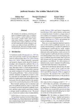 [WIP] Jailbreak Paradox: The Achilles' Heel of LLMs