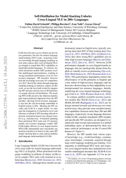 Self-Distillation for Model Stacking Unlocks Cross-Lingual NLU in 200+
  Languages