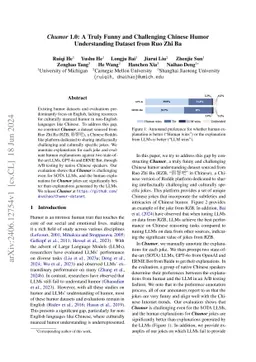 Chumor 1.0: A Truly Funny and Challenging Chinese Humor Understanding
  Dataset from Ruo Zhi Ba
