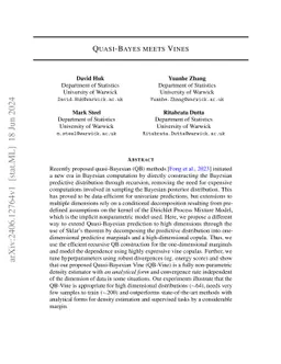 Quasi-Bayes meets Vines