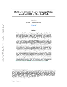 ChatGLM: A Family of Large Language Models from GLM-130B to GLM-4 All
  Tools