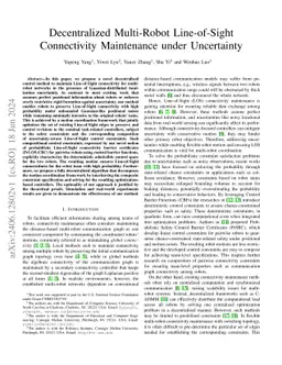 Decentralized Multi-Robot Line-of-Sight Connectivity Maintenance under
  Uncertainty