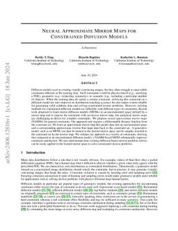 Neural Approximate Mirror Maps for Constrained Diffusion Models
