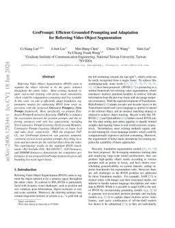 GroPrompt: Efficient Grounded Prompting and Adaptation for Referring
  Video Object Segmentation