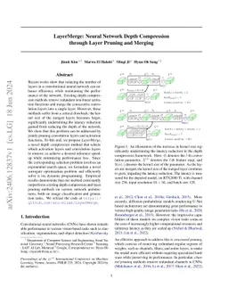 LayerMerge: Neural Network Depth Compression through Layer Pruning and
  Merging
