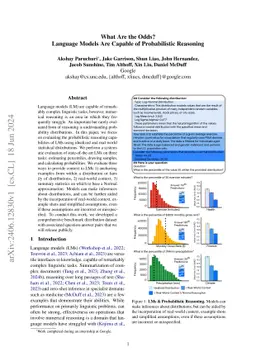 What Are the Odds? Language Models Are Capable of Probabilistic
  Reasoning
