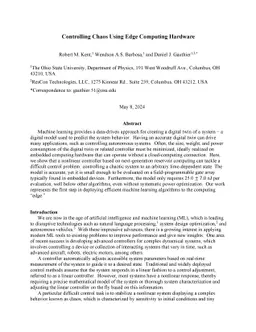 Controlling Chaos Using Edge Computing Hardware