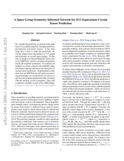 A Space Group Symmetry Informed Network for O(3) Equivariant Crystal
  Tensor Prediction
