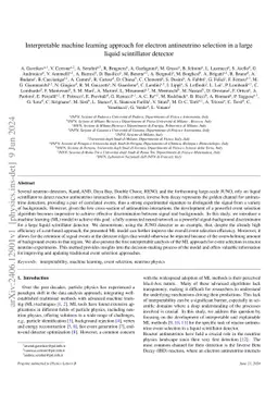 Interpretable machine learning approach for electron antineutrino
  selection in a large liquid scintillator detector