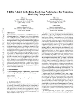 T-JEPA: A Joint-Embedding Predictive Architecture for Trajectory
  Similarity Computation