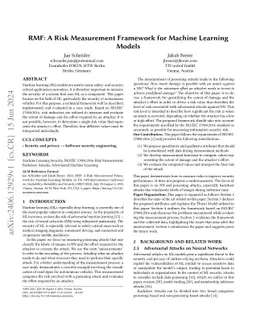 RMF: A Risk Measurement Framework for Machine Learning Models