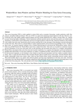 WindowMixer: Intra-Window and Inter-Window Modeling for Time Series
  Forecasting