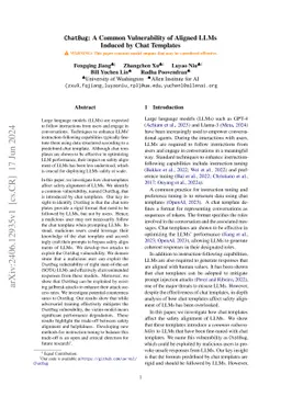 ChatBug: A Common Vulnerability of Aligned LLMs Induced by Chat Templates