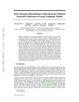 D2O: Dynamic Discriminative Operations for Efficient Long-Context Inference of Large Language Models