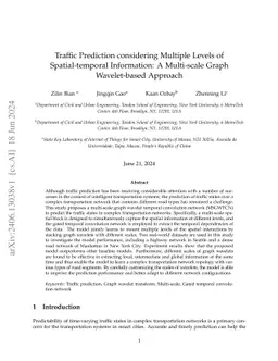 Traffic Prediction considering Multiple Levels of Spatial-temporal
  Information: A Multi-scale Graph Wavelet-based Approach