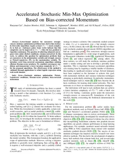Accelerated Stochastic Min-Max Optimization Based on Bias-corrected Momentum