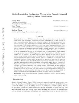 Scale-Translation Equivariant Network for Oceanic Internal Solitary Wave
  Localization