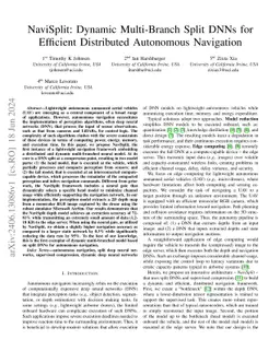 NaviSplit: Dynamic Multi-Branch Split DNNs for Efficient Distributed
  Autonomous Navigation