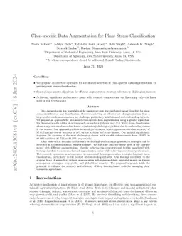 Class-specific Data Augmentation for Plant Stress Classification