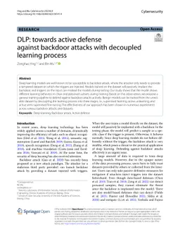 DLP: towards active defense against backdoor attacks with decoupled
  learning process