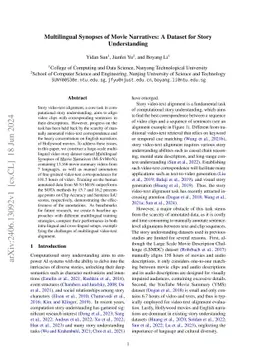 Multilingual Synopses of Movie Narratives: A Dataset for Story
  Understanding