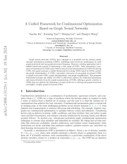 A Unified Framework for Combinatorial Optimization Based on Graph Neural
  Networks