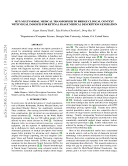 M3T: Multi-Modal Medical Transformer to bridge Clinical Context with
  Visual Insights for Retinal Image Medical Description Generation