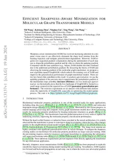 Efficient Sharpness-Aware Minimization for Molecular Graph Transformer
  Models