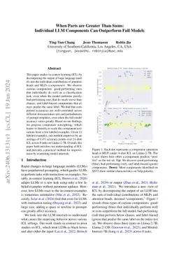 When Parts are Greater Than Sums: Individual LLM Components Can
  Outperform Full Models