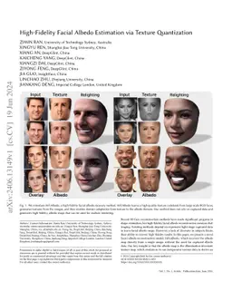 High-Fidelity Facial Albedo Estimation via Texture Quantization