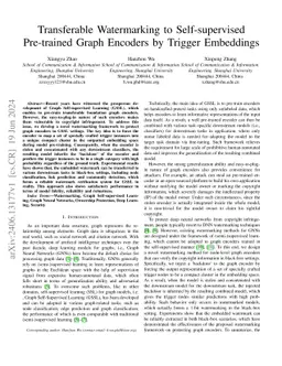 Transferable Watermarking to Self-supervised Pre-trained Graph Encoders
  by Trigger Embeddings