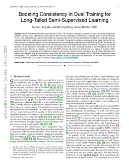 Boosting Consistency in Dual Training for Long-Tailed Semi-Supervised
  Learning