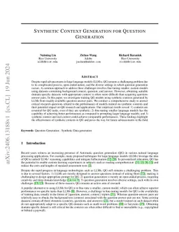 Synthetic Context Generation for Question Generation
