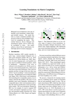 Learning Translations via Matrix Completion