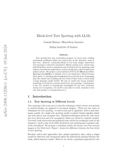 Block-level Text Spotting with LLMs