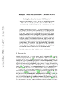 Surgical Triplet Recognition via Diffusion Model