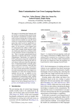 Data Contamination Can Cross Language Barriers