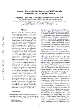 AdaMoE: Token-Adaptive Routing with Null Experts for Mixture-of-Experts
  Language Models