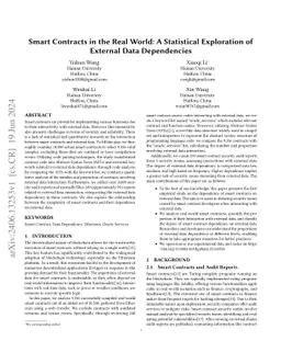 Smart Contracts in the Real World: A Statistical Exploration of External Data Dependencies