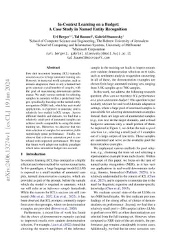 In-Context Learning on a Budget: A Case Study in Token Classification